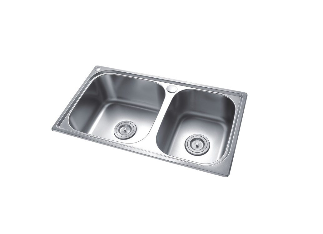 雙槽帶溢水不鏽鋼廚盆CS11109水暖衛浴